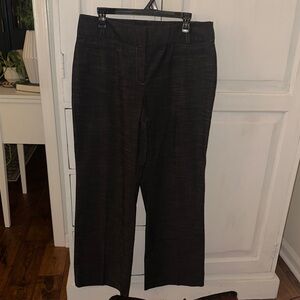 Women's Heathered Black Wide-Leg Dress Pants